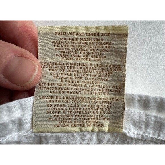 Ralph‎ Lauren Home Collection Queen Flat Sheet 100% Cotton Solid White - Picture 2 of 5